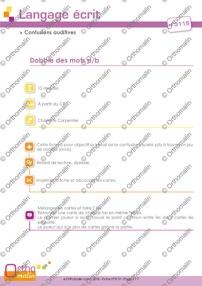 Page 1 de la fiche