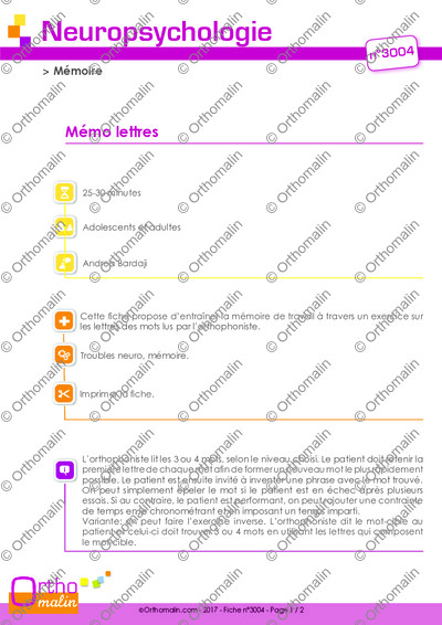 Page 1 de la fiche