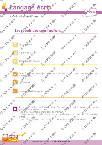 Page 1 de la fiche