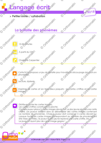 Page 1 de la fiche