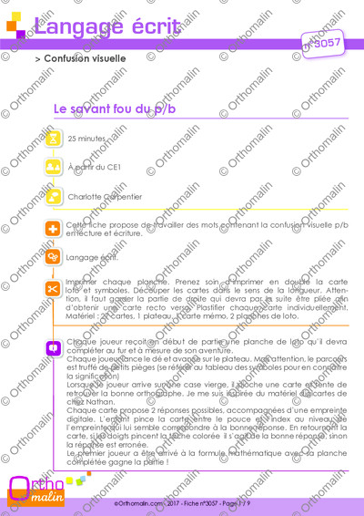 Page 1 de la fiche