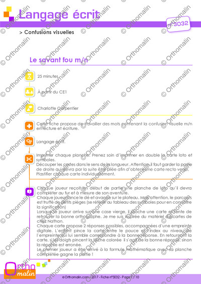 Page 1 de la fiche