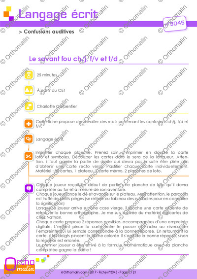 Page 1 de la fiche