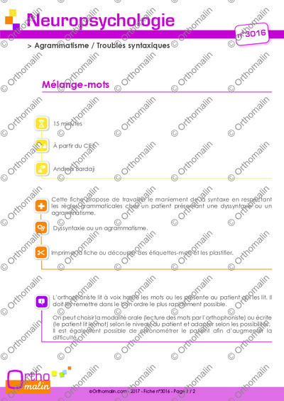 Page 1 de la fiche