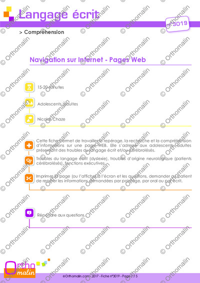 Page 1 de la fiche