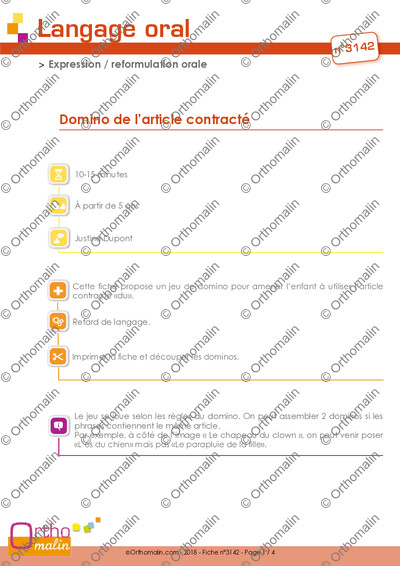 Page 1 de la fiche