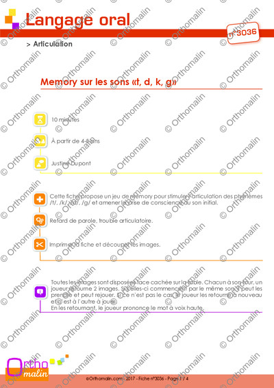 Page 1 de la fiche