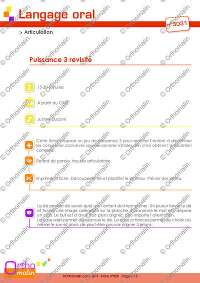 Page 1 de la fiche