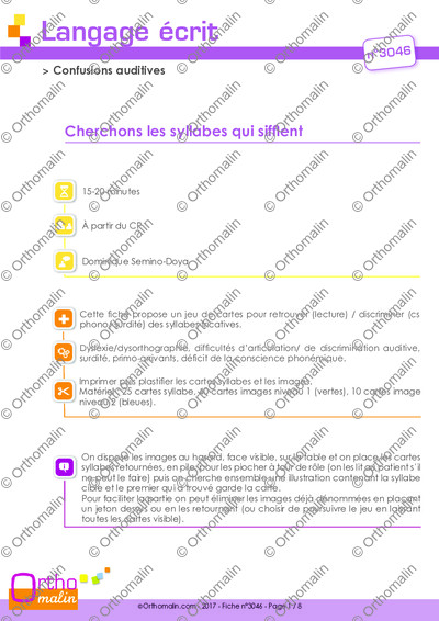 Page 1 de la fiche