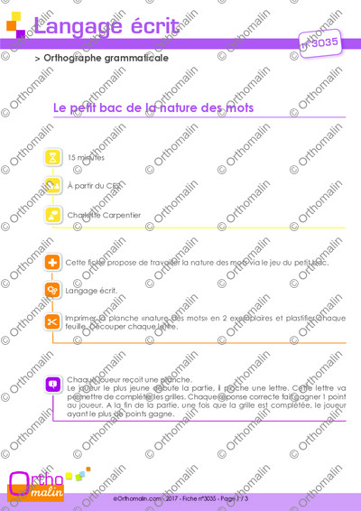 Page 1 de la fiche