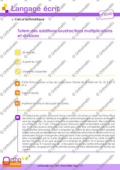 Page 1 de la fiche