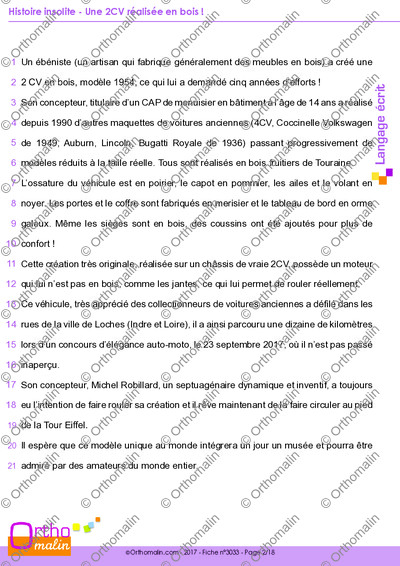 Page 2 de la fiche