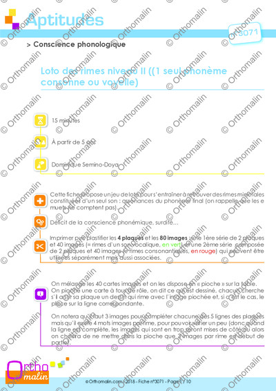 Page 1 de la fiche