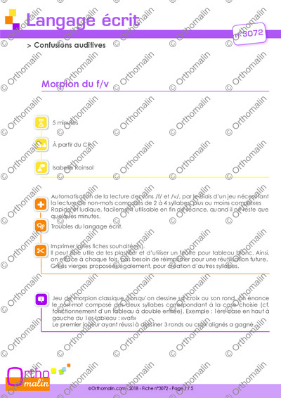 Page 1 de la fiche