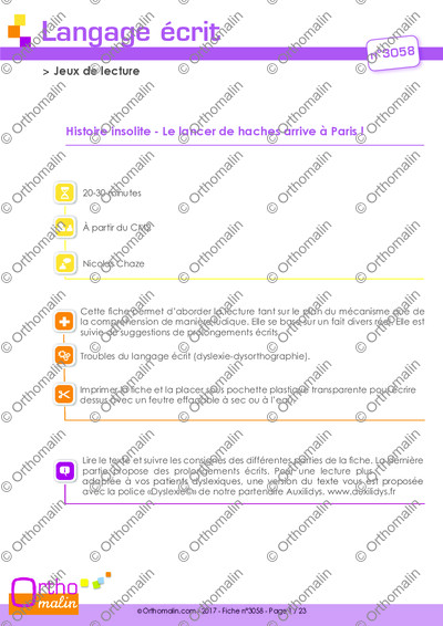 Page 1 de la fiche