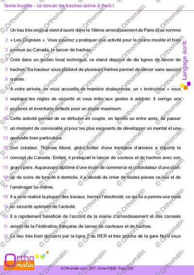 Page 2 de la fiche