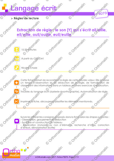 Page 1 de la fiche