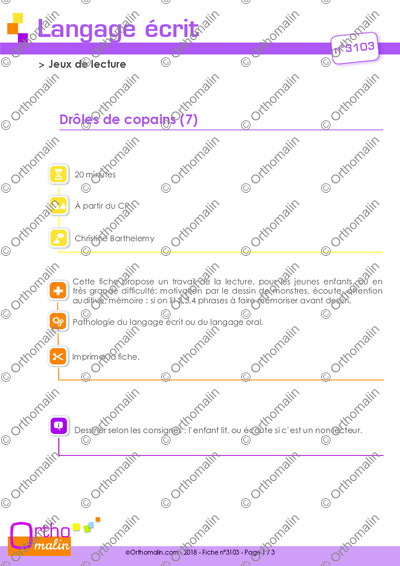 Page 1 de la fiche