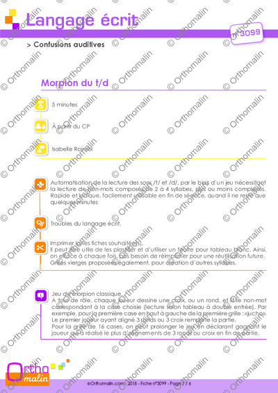 Page 1 de la fiche