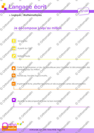 Page 1 de la fiche