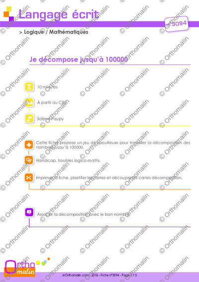 Page 1 de la fiche