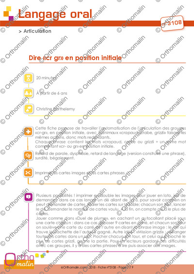 Page 1 de la fiche