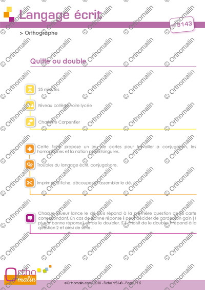 Page 1 de la fiche