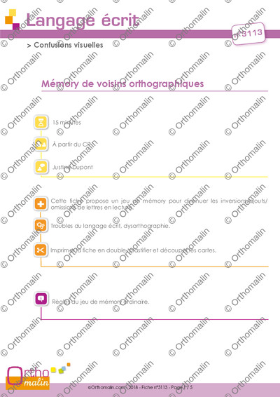 Page 1 de la fiche