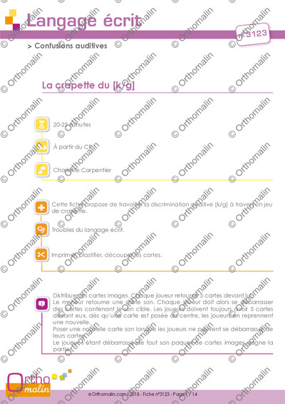 Page 1 de la fiche