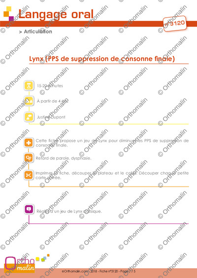 Page 1 de la fiche
