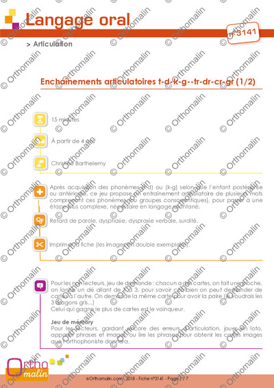 Page 1 de la fiche