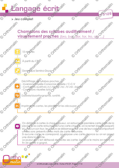 Page 1 de la fiche