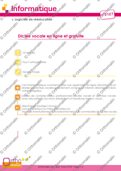 Page 1 de la fiche