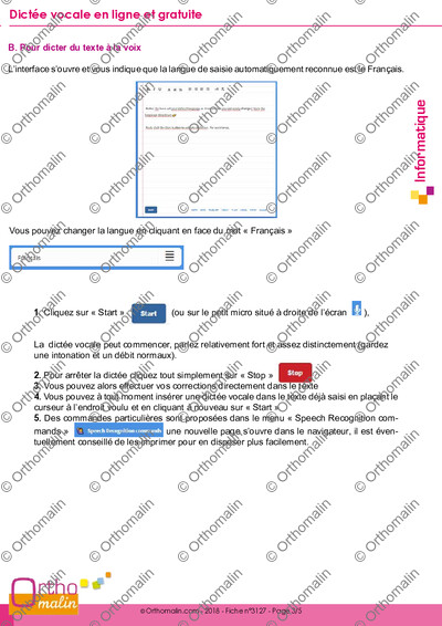 Page 3 de la fiche