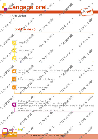 Page 1 de la fiche