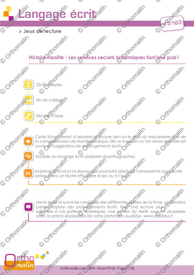 Page 1 de la fiche