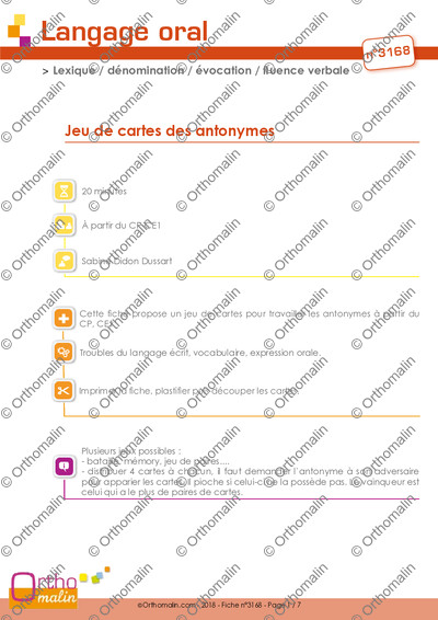 Page 1 de la fiche