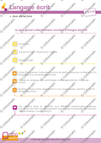 Page 1 de la fiche