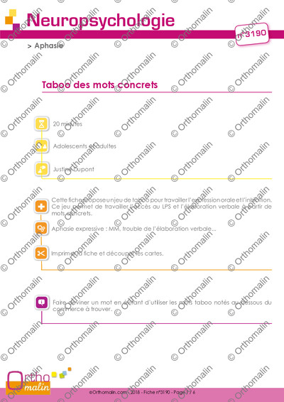 Page 1 de la fiche