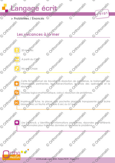Page 1 de la fiche