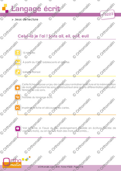 Page 1 de la fiche