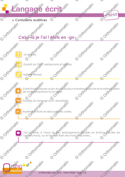 Page 1 de la fiche