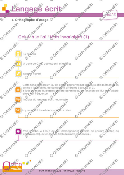 Page 1 de la fiche