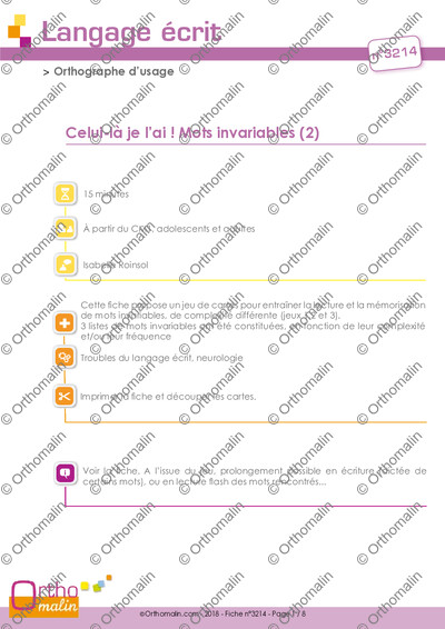 Page 1 de la fiche