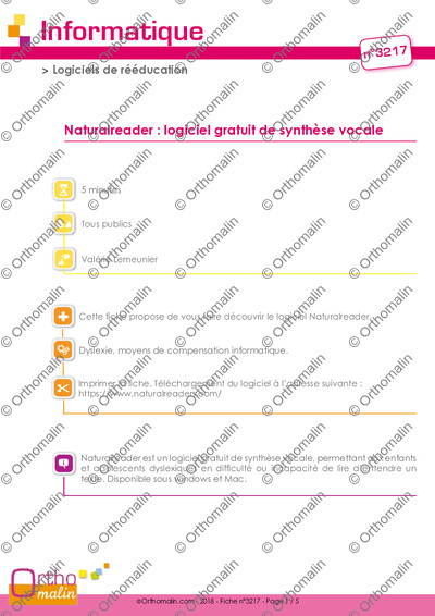Page 1 de la fiche