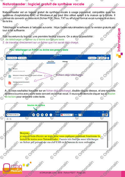 Page 2 de la fiche