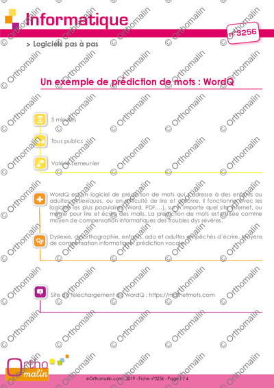 Page 1 de la fiche