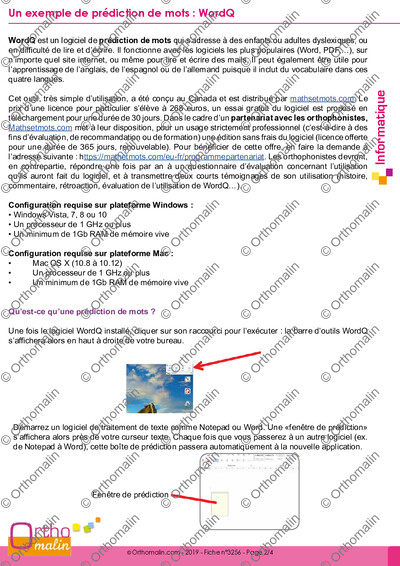 Page 2 de la fiche