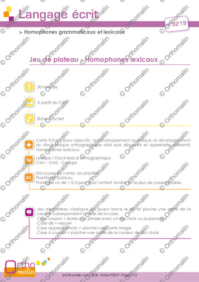 Page 1 de la fiche