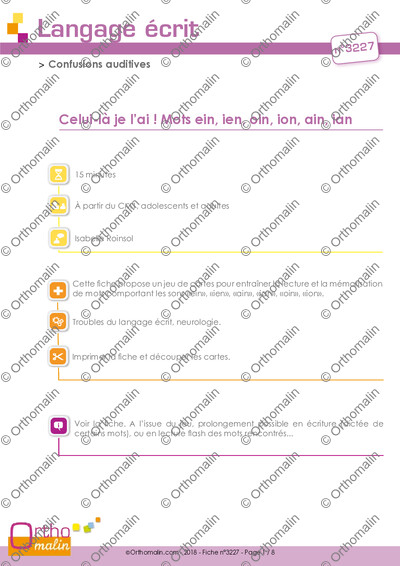 Page 1 de la fiche